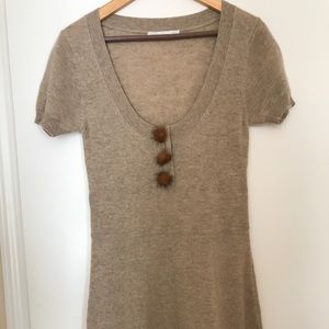 Alexander Wang Cashmere Dress with Mink Buttons